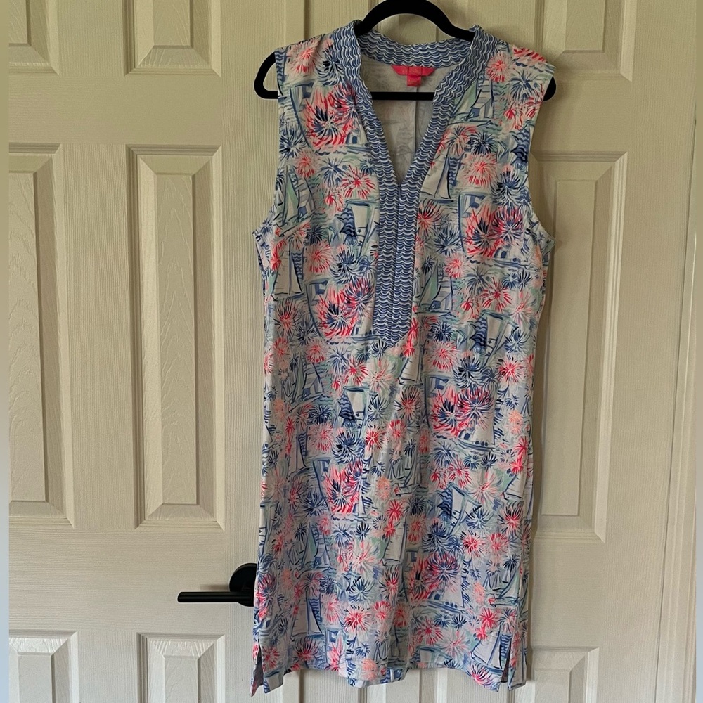 Lilly Pulitzer Blue and Pink Sleeveless Dress